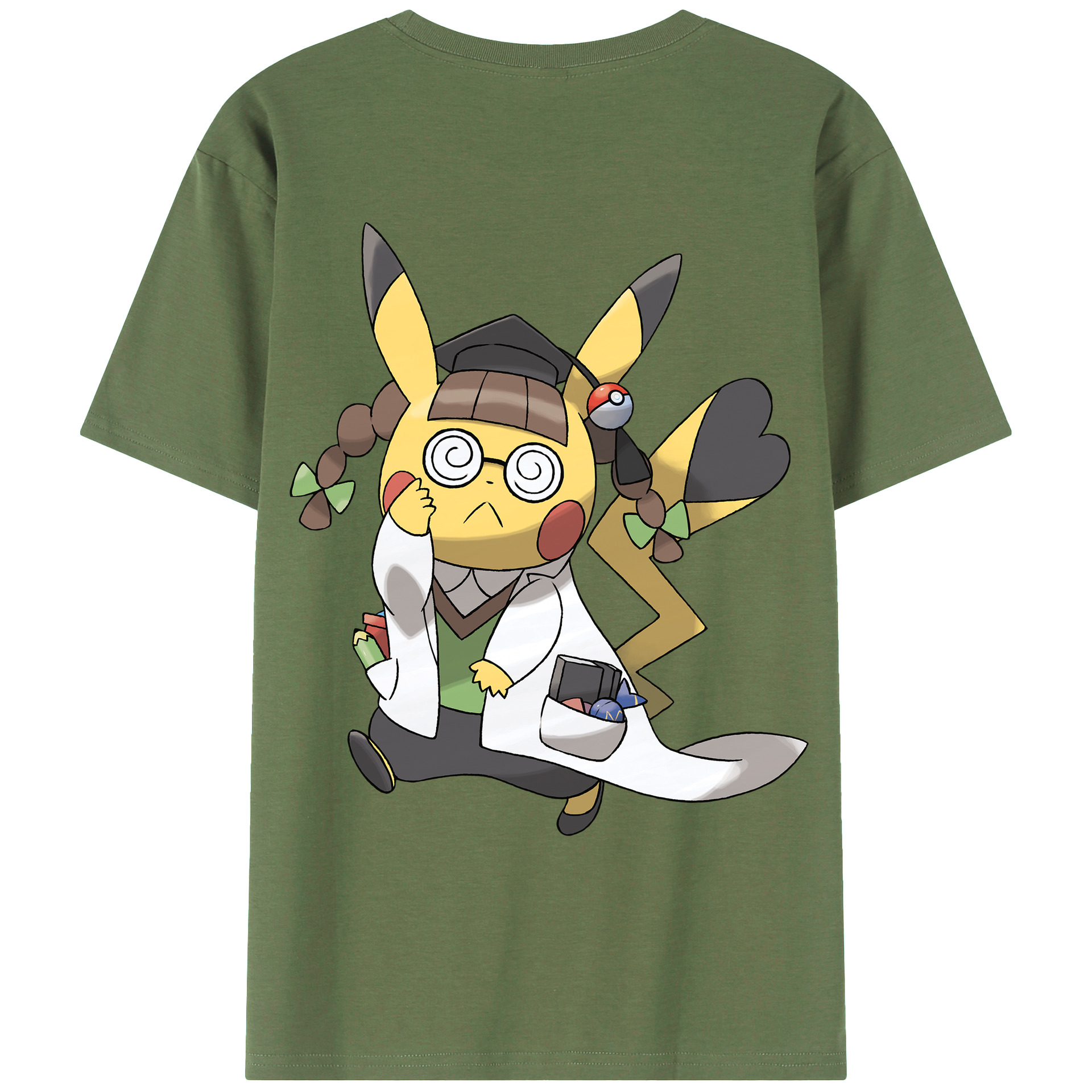 （画像用） ポケットモンスター Pokémon 綿100％ メンズ半袖Tシャツ（バックプリント） 通気性